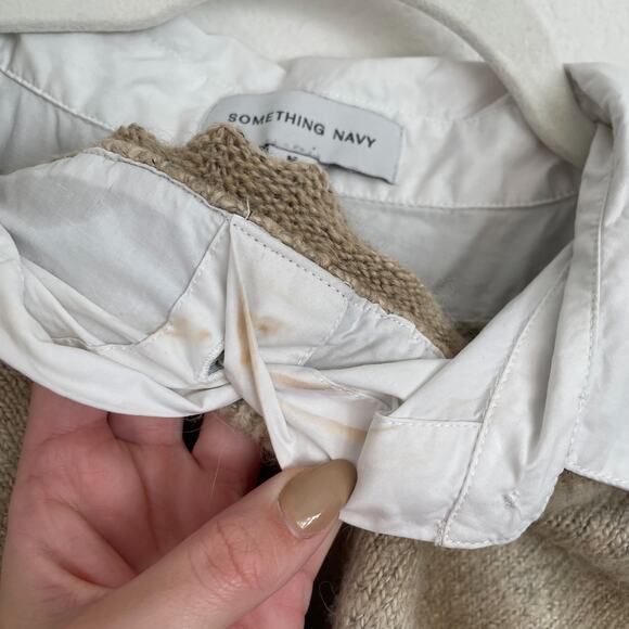 SOMETHING NAVY Neutral Tan Striped Sweater - Picture 10 of 16